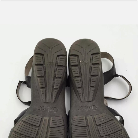 Gabor 24558 T-Strap black tuscan leather Sandals Size 8.5 new and inoriginal box - Picture 5 of 7
